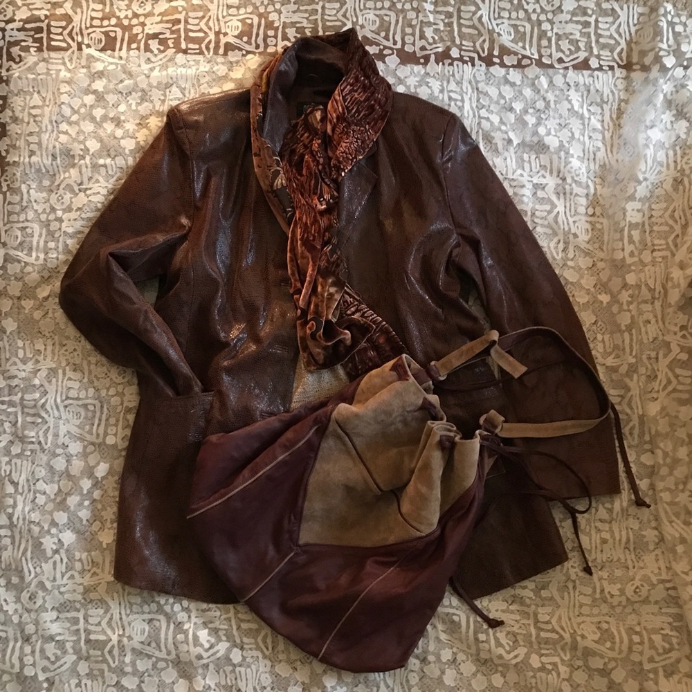 Bennelle snake print leather ladies jacket